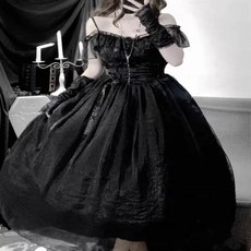 시폰 고딕 소녀 로리타 데일리 웨어 공주 드레스 짧은 스위트 티 파티