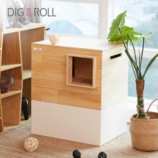 [디그앤롤] [+배변통 포함] 고양이 원목화장실 캣라운지 (색상선택)