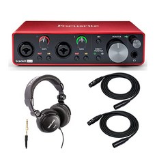 [미국] Focusrite Scarlett 2i2 3rd Gen 2x2 USB Audio Interface Bundled with Headphones and 2 XLR Cables, 단일상품