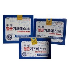 수성 멸균거즈에스 3호 5cm 7.5cm 10cm 탈지면 부직포, 1box x 7.5cmX7.5cmX8겹, 1개입, 1개 - 수성멸균거즈에스3호5cmx5cm