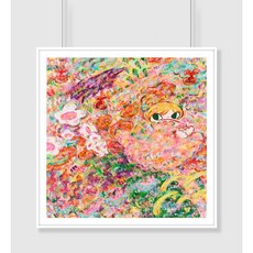록카쿠 그림 아야코 로카쿠 액자 아이방 장식 소품 인테리어 소녀 꽃, E, 알루미늄 브러시드 - 모던 블랙