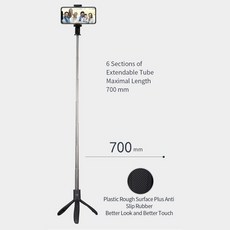 유니버설 블루투스 4.0 foldable 미니 selfie 스틱 삼각대 확장 가능한 monopod 아이폰 & 안드로이드 전화 홀더 액세서리, 1개, 미국