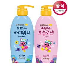 베비언스 핑크퐁 촉촉뽀송 보습로션 380ml+뽀뽀드득 바디워시 380ml, 단품없음