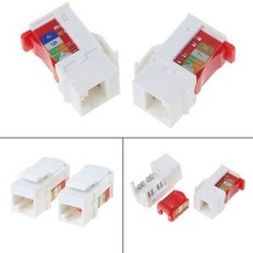 [해외] 2Pcs CAT6 네트워크 모듈 정보 소켓 RJ45 커넥터 어댑터 키스톤 잭 모듈 툴 프리 연결, 상세내용표시
