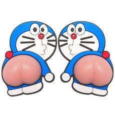 문콕 방지 가드 귀여운 만화 캐릭터 3D 짱구 엉덩이 자동차 도어가드 스티커 4개 1 세트, 1세트, 도라에몽