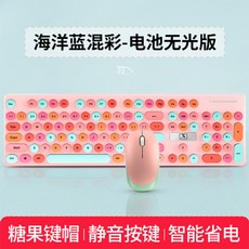 해외 해외 Xinmeng N620 무선 키보드 및 마우스 세트 여자 노트북 사무실 귀여운-20822, 옵션05, 단일옵션