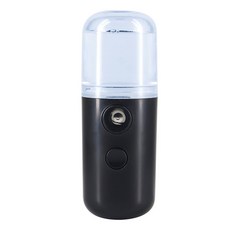미니 나노 미스트 분무기 쿨러 얼굴 스티머 가습기 USB 충전식 보습 스킨 케어 도구 30ml, black