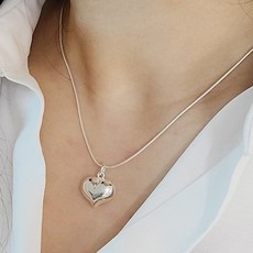 실버하트통통목걸이