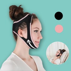 씨크하트 얼굴 리프팅 밴드 턱브이라인 턱살 처짐 방지 땡기미, 핑크,