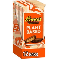 REESE 'S Plant Based 귀리 초콜릿 컨펙션 땅콩 버터 컵 캔디 팩 39.7g(1.4oz) (12개), 12개