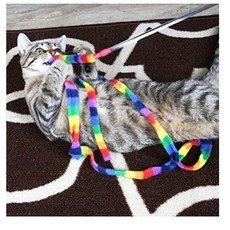  캣댄서 레인보우 롱롱 고양이 롱 낚시대 장난감, 혼합색상, 2개 