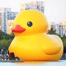 호수 대형 오리 장식 조형물 PVC 유원지 행사 야외, 1개, 3m 강화 메쉬