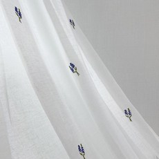 DDASHAN 따스한 라벤더 블루 자수 나비주름 맞춤제작 속커튼
