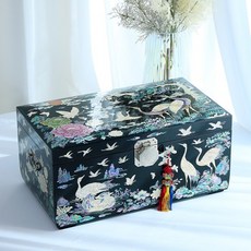 박씨상방 (랑재김영만작품) 명품 나전칠기 자개 목단 대형 혼수예단 봉채함 사주 보석함(45cm), 1개, 검