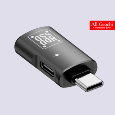 USB-A to C타입 고속 충전 OTG 젠더 2in1 동시 연결, USB-A to C타입 고속충전 OTG, 블랙, 1개