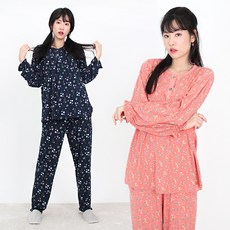NEW 폭스 피치기모 플라워 상하세트 여성용