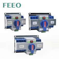 FEEO 미니 레일 ATS 이중 전원 자동 전환 스위치 무정전 태양열 63A 2P 3P 4P, 4P Blue, 4개