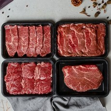 기타 [참다올] 마장동 소고기 특수부위 4종세트(안심 새우살 살치살 갈비살 각 400g), 1개