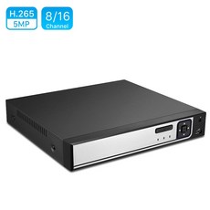영어 설명서 16CH 5M CCTV NVR 8CH 4MP 4CH 5MP H.265/H.264 운동 검측 CCTV 네트워크 녹화기 RTSP FTP는 IP 카메라 보안 시스템에 사용, 1T, 16시간, 유럽 연합 플러그
