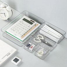  다양한 조합이 가능한 투명 정리트레이 책상 데스크 싱크대 키친서랍 소품정리 대 1개  상품 이미지