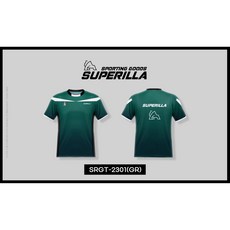 슈퍼릴라 배드민턴 남녀공용 경기복 SRGT2301(GR) 티셔츠