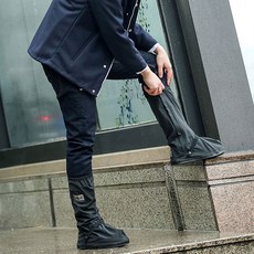 네코리빙 고급형 라이딩 방수 신발 커버 미끄럼방지 눈 비 장화 보호, 블랙, 1개