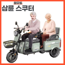 엘모빌 삼륜 오토바이 세발 스쿠터 전기 바이크 삼발 출퇴근 노인 전동 3륜, 1개, 60V20A, 800W