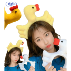 파닥 오리 귀여운 파티 머리띠 아삭스퀘어, 화이트