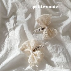쁘띠워니 레이스리본핀세트