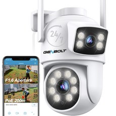 듀얼 렌즈 실외용 CCTV 감시 카메라 추적감시 WiFi PTZ IP66 한글앱, 1