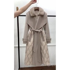 여성 경량패딩 점퍼 구스다운 후드 퀼팅 자켓 겨울 웨어 중간 길이 코튼 롱패딩