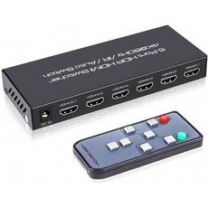 ROOFULL Premium 5 포트 4K @ 60Hz HDMI2.0 스위치 (IR 리모컨 포함) 5 in 1 출력 UHD 4K HDMI 스위처