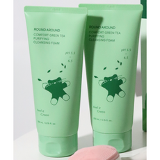 [정품]라운드어라운드 컴포트 그린티 약산성 클렌징 뽀득 폼 200ml+200ml 기획 라운드어라운드컴포트그린티약산성클렌징젤폼 라운드어라운드컴포트그린티약산성트러블버블폼 라운드어라운드