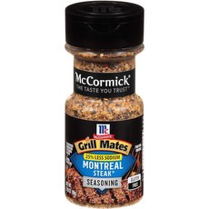 McCormick Grill Mates 25% 적은 나트륨 몬트리올 스테이크 시즈닝 90.2g(3.2온스), 90g, 1개