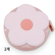 아뜰라임 귀여운 휴대용 미니 양면 줄자 플라워 핑크, 2개, 1.5m