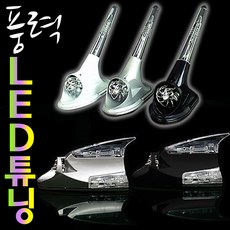 SMN 풍력 LED 샤크안테나 차량용 모형 장식 자동차 튜닝 램프, A.샤크LED(실버)