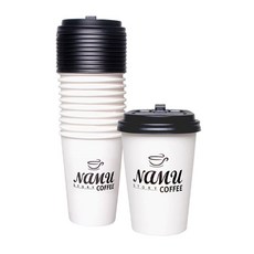 테이크아웃 1P 10개입 385ml 세트 뚜껑+종이컵 간편한 보급형 1회용 포장용 Set SG-5DE03-200 koi*06815Dc, 1개