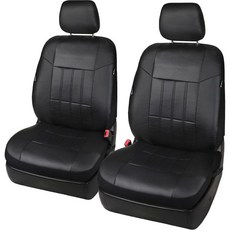 Leader Accessories 리더 액세서리 17pcs 블랙 인조 가죽 카시트 커버 풀세트 프론트 리어 시트 프로텍터에어백 포함 트럭용 범용 핏, General Black