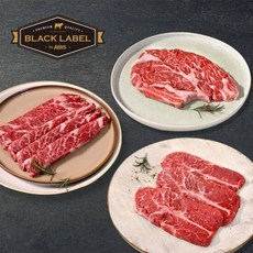 블랙라벨 꽃갈비살 1팩+부채살 1팩+목등심 1팩, 1개
