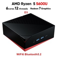 TOPTON-NUC AMD 게이밍 미니 PC 라이젠 7 4800U 5600U 베가 그래픽 2 x DDR4 NVMe SSD 데스크탑 컴퓨터 윈도우 11 Pro 3x4K HTPC Wi, [01] No Ram No Storage, [02] AU, [07] Ryzen 5 5600U