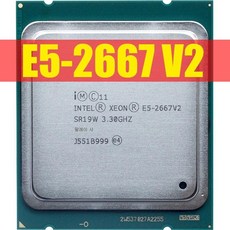 인텔 제온 E5 2667 v2 3.3Ghz 8 코어 16 스레드 25MB 캐시 SR19W 130W 프로세서 LGA 2011 CPU, 한개옵션0