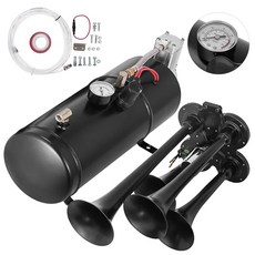 VEVOR 3 4 트럼펫 12V 150DB 시끄러운 에어 호른 트레인 키트 최대 150 PSI 작동 압력 트럭 SUV 보트 트랙터 RV ORV