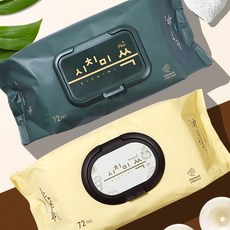 도톰한 프리미엄 물티슈 72매 10팩 고평량 휴대용 여행용 신생아 아기 유아 물휴지 엠보싱, 1개, 옐로우 물티슈 72매 10팩