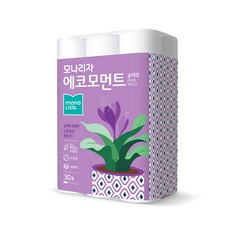 모나리자 천연펄프 화장지 에코모먼트 순데코 27m*30롤, 1개, 30롤