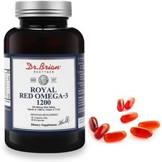 Dr Brian Royal Red Omega 3 1200 EPA 및 DHA 오메가3가 함유된 어유 보충제 어유는 비타민 D E를 함유하고 있으며 신체 건강에 도움이 되는 오메가, 1200mg, 1개입 (90개입), 1개, 90정