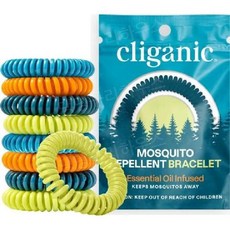 Cliganic 모기 퇴치 팔찌 10개입 손목밴드 방지 기능 캠핑, 20개(1팩)