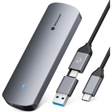 Yottamaster 10Gbps M2 SATA NVMe SSD 하드디스크케이스 외 장하드 듀얼 프로토콜 USB3.2 외장하드, 10Gbps-Gray SATA NVME, 1개