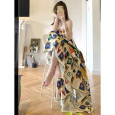 여름 추천 95kg까지 예쁜 바캉스 롱 원피스 끈나시 빅사이즈 날씬해보이는 특가상품 여성 프린트 루즈핏 매력 여행 비치 해변 ins 코디 패션 a라인 플레어 스커트