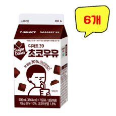 디저트39 콜라보 초코우유, 6개, 500ml