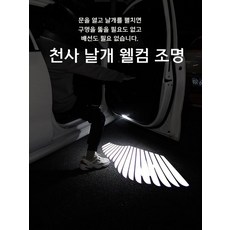  웰컴라이트 도어라이트 웰컴등 도어 자석형 무선 도어 한쌍 천사 날개 백미러 램프 자동차 로고 프로젝터 벤츠 쉐보레, D 한쌍 